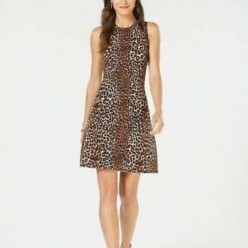 Michael Kors Leopard Print Knit Dress Small